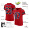 Red0286-1 Custom Red Navy-Old Gold Mesh Authentic Football Jersey
