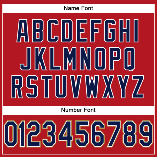 Red0286-3 Custom Red Navy-Old Gold Mesh Authentic Football Jersey