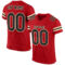 Red0288 Custom Red Black-Cream Mesh Authentic Football Jersey