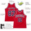 Custom Red Navy-White Authentic Throwback Basketball Jersey