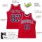 Custom Red Navy-White Authentic Throwback Basketball Jersey
