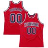 Custom Red Navy-White Authentic Throwback Basketball Jersey