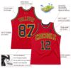 Custom Red Navy-Gold Authentic Throwback Basketball Jersey