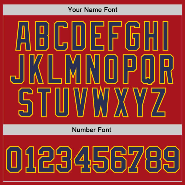 Custom Red Navy-Gold Authentic Throwback Basketball Jersey