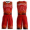 Custom Red Red-Black Flame Round Neck Sublimation Basketball Suit Jersey