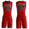 Custom Red Black-White Round Neck Sublimation Basketball Suit Jersey