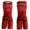 Custom Red Red-Black Round Neck Sublimation Basketball Suit Jersey