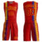Custom Red Red-Gold Round Neck Sublimation Basketball Suit Jersey