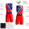 Custom Red Royal-White Round Neck Sublimation Basketball Suit Jersey