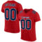 Red0494 Custom Red Navy-White Mesh Authentic Football Jersey