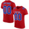 Red0495 Custom Red Royal-White Mesh Authentic Football Jersey