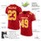 Red0496-1 Custom Red Gold-White Mesh Authentic Football Jersey