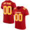 Red0496 Custom Red Gold-White Mesh Authentic Football Jersey