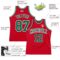 Custom Red Kelly Green-White Authentic Throwback Basketball Jersey