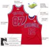 Custom Red Red-Royal Authentic Throwback Basketball Jersey