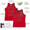 Custom Red Red Black-Old Gold Authentic Throwback Basketball Jersey