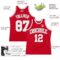 Custom Red White-Gray Authentic Throwback Basketball Jersey