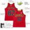 Custom Red Royal-Gold Authentic Throwback Basketball Jersey