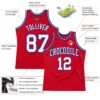 Custom Red White-Royal Authentic Throwback Basketball Jersey