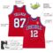Custom Red White-Royal Authentic Throwback Basketball Jersey