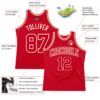 Custom Red Red-Cream Authentic Throwback Basketball Jersey