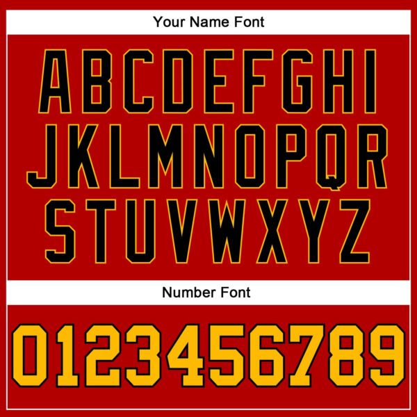 Custom Red Black Pinstripe Gold-Black Authentic Basketball Jersey