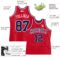 Custom Red White Pinstripe Navy-White Authentic Basketball Jersey