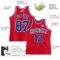 Custom Red White Pinstripe Royal-White Authentic Basketball Jersey