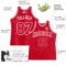 Custom Red White Pinstripe Red-White Authentic Basketball Jersey