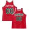 Custom Red White Pinstripe Kelly Green-White Authentic Basketball Jersey