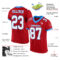 Red0626-1 Custom Red White-Powder Blue Mesh Authentic Football Jersey