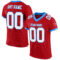 Red0626 Custom Red White-Powder Blue Mesh Authentic Football Jersey