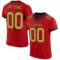 Custom Red Old Gold-Black Mesh Authentic Football Jersey