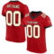 Red0632 Custom Red Cream-Black Mesh Authentic Football Jersey