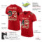 Red0638-1 Custom Red Vintage USA Flag-City Cream Mesh Authentic Football Jersey