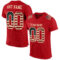 Red0638 Custom Red Vintage USA Flag-City Cream Mesh Authentic Football Jersey