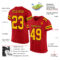 Custom Red Gold-Black Mesh Authentic Football Jersey
