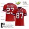 Red0666-1 Custom Red White-Navy Authentic Football Jersey