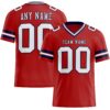 Custom Red White-Navy Authentic Football Jersey