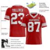 Custom Red White-Gray Authentic Football Jersey