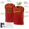 Custom Red Black-Gold Authentic Throwback Basketball Jersey