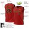 Custom Red Navy-Gold Authentic Throwback Basketball Jersey