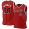 Custom Red Black-White Authentic Throwback Basketball Jersey