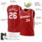 Custom Red White Authentic Throwback Basketball Jersey