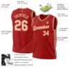 Custom Red Cream Authentic Throwback Basketball Jersey