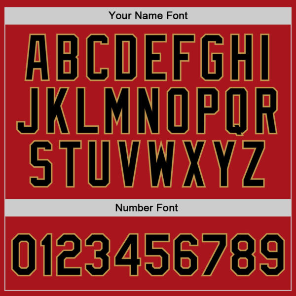 Custom Red Black-Old Gold Authentic Throwback Basketball Jersey