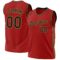 Custom Red Black-Old Gold Authentic Throwback Basketball Jersey