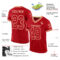 Red0789-1 Custom Red Cream Mesh Authentic Throwback Football Jersey