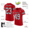 Red0835-1 Custom Red Gray-Black Mesh Authentic Football Jersey