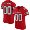 Custom Red Gray-Black Mesh Authentic Football Jersey